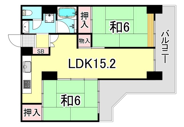 UR武庫川 19号棟の間取り