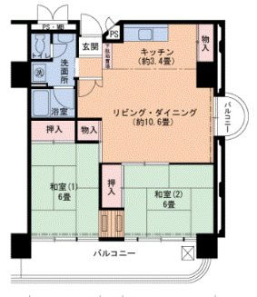 UR武庫川 12号棟の間取り