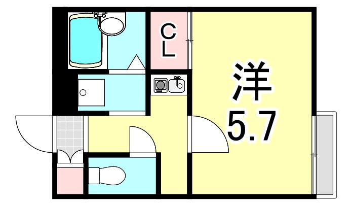 レオパレスコントワール御影石町の間取り