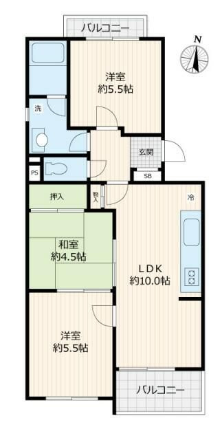 Ｔ’ｓ　ｇａｒｄｅｎ小竹向原の間取り