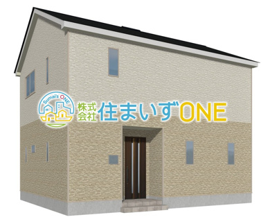 【外観パース】 | 【新築分譲住宅　～クレイドルガーデン～】 山形市浜崎　第4　☆全4棟☆ | ☆1号棟☆
４ＬＤＫ
駐車3台以上可◎
周辺環境に溶け込みやすいシンプルなデザインが魅力です！