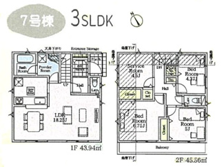【間取り】 | 調布市富士見町3丁目　全8棟　7号棟　仲介手数料無料 | ３SLDK