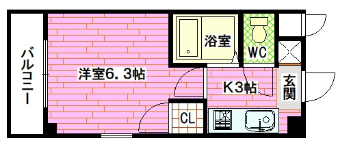 シャンス増岡の間取り