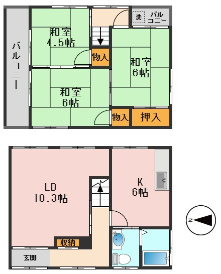 春江町3丁目戸建の間取り