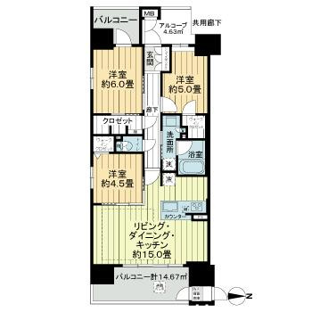 ラシュレ大阪同心の間取り