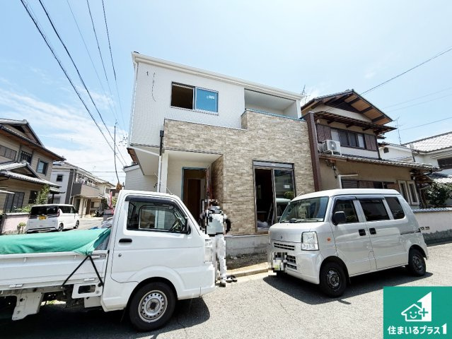 藤井寺市小山　第2期　新築一戸建ての外観|周辺は落ち着いた街並みの住宅地！子育てがしやすい住環境です！まだ未完成ですが、現地でしかわからない事もございます。是非一度ご覧ください。