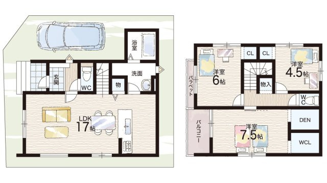 藤井寺市小山　第2期　新築一戸建ての間取り