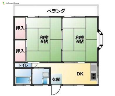 蓮田市黒浜　アパート＆土地(古屋付)セット販売のその他|アパートの1室の間取り
2Dk