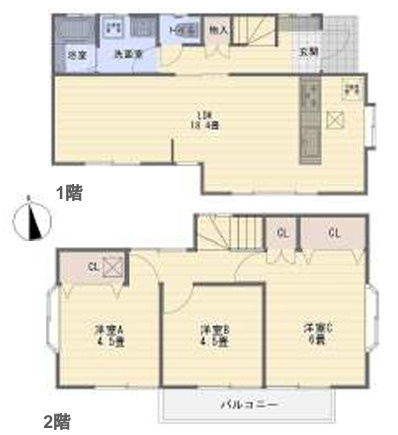 【間取り】 | 座間市四ツ谷　中古戸建て【仲介手数料無料】 | 海老名市を中心に地域密着で営業♪不動産のことなら「大樹不動産」へ
