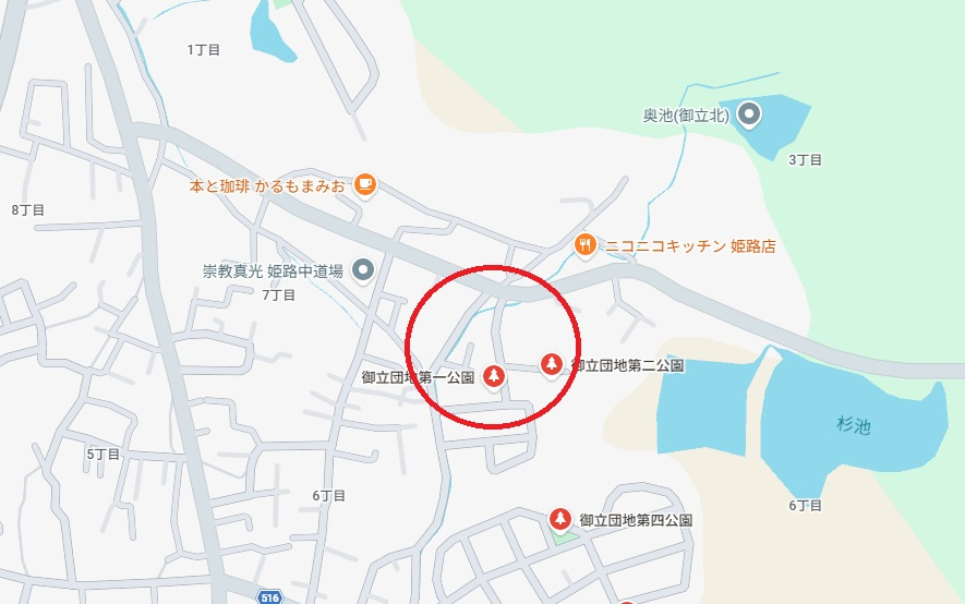 姫路市御立東6丁目　　　中古戸建の地図