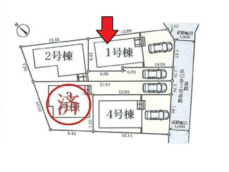 【区画図】 | 府中市本宿町1丁目新築戸建 | 1号棟。