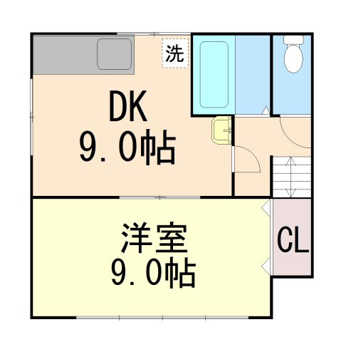 新灘北ハイツの間取り