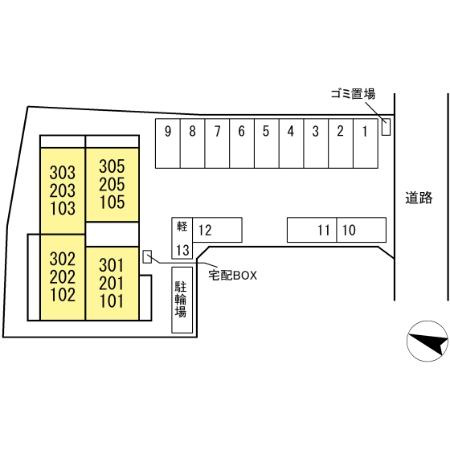イーストプレイス須屋の区画図