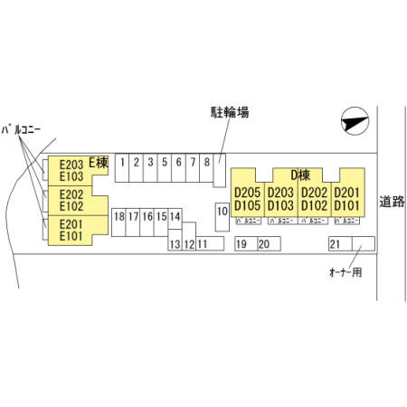 シャルマン平原D棟の区画図