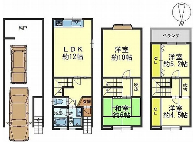 【間取り】 | 山科区東野南井ノ上町　中古戸建