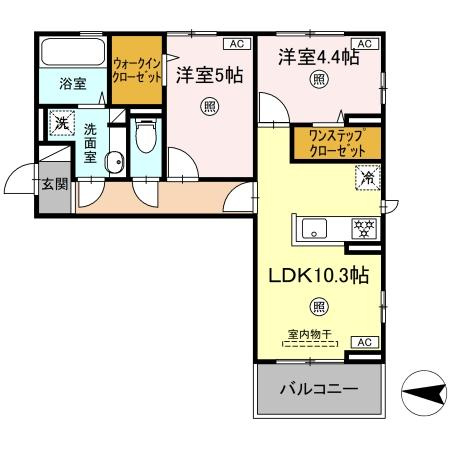 熊本市中央区八王寺町のアパートの間取り