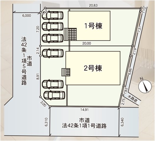 筑後市野町 第3の区画図