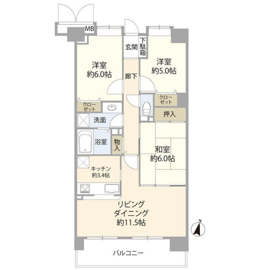 【間取り】 | ザ・ウインベル与野（０３０５０６）