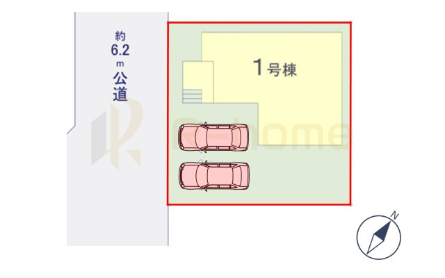 龍ケ崎市小通幸谷町1期　新築戸建て　1号棟の区画図|大きなお買い物だからこそ、メリット・デメリットを伝えさせて頂きます。
R-homeにお任せください♪