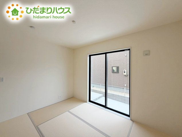 いわき市常磐下船尾１期　新築戸建　1号棟の和室|小さなお子さまのいる方におすすめ！リビング横の和室でお子様が遊んでる様子も確認できます(^^)/