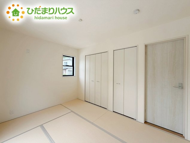 いわき市常磐下船尾１期　新築戸建　1号棟の和室|リビングには和室が隣接し、お子様の遊び場や家事スペースにも大活躍です☆