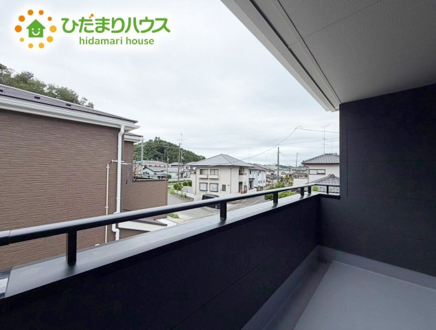 いわき市常磐下船尾１期　新築戸建　1号棟のバルコニー|広々としたバルコニー。お洗濯物もぜーんぶ干せちゃいます！！