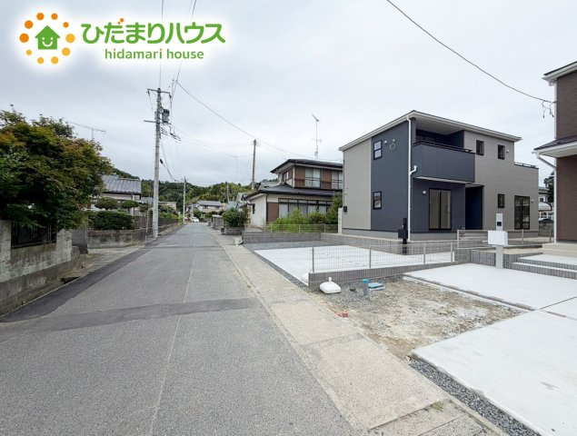 いわき市常磐下船尾１期　新築戸建　1号棟の前面道路含む現地写真|たっぷりの陽光と心地よい風が舞い込む住まい♪