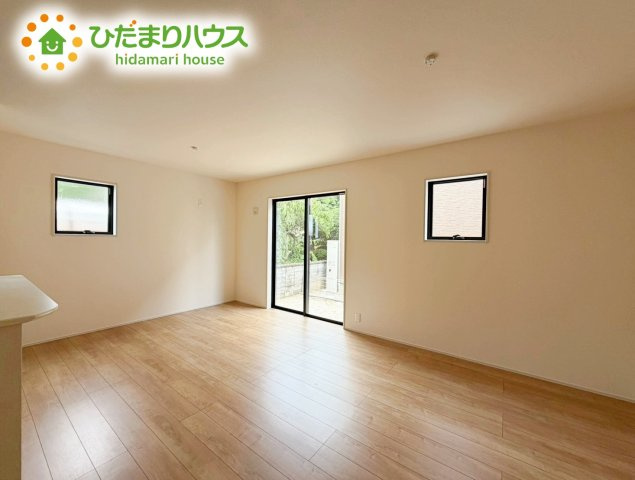 いわき市常磐下船尾１期　新築戸建　1号棟の居間・リビング|早くお仕事終わらせて、家に帰りたくなるようなリビングです(^^♪