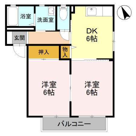 サニーコートAの間取り