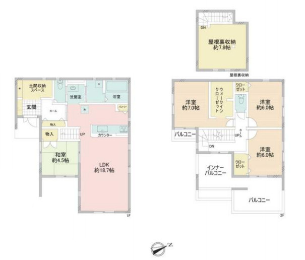 北足立郡伊奈町内宿台5丁目　中古戸建の間取り|北足立郡伊奈町内宿台5丁目　中古戸建・4LDK・土地面積147.38m2・建物面積109.29m2