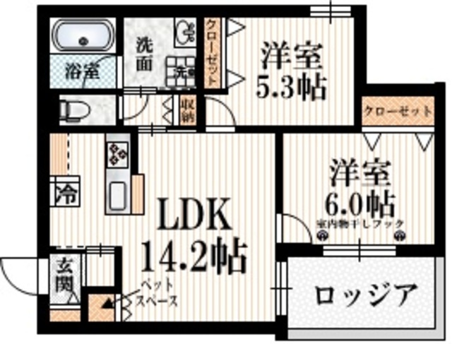 コスモメゾンⅠの間取り|★リビング床暖房　電動シャッター