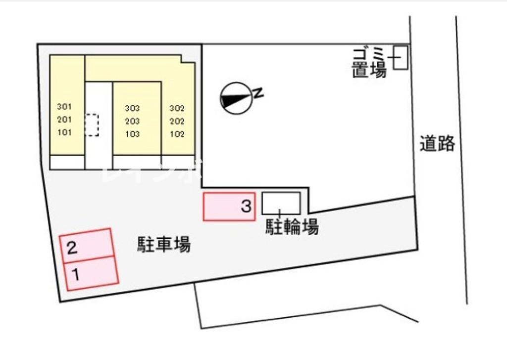 ラフィーネ１※初期費用分割あと払いサービス利用可能物件の区画図