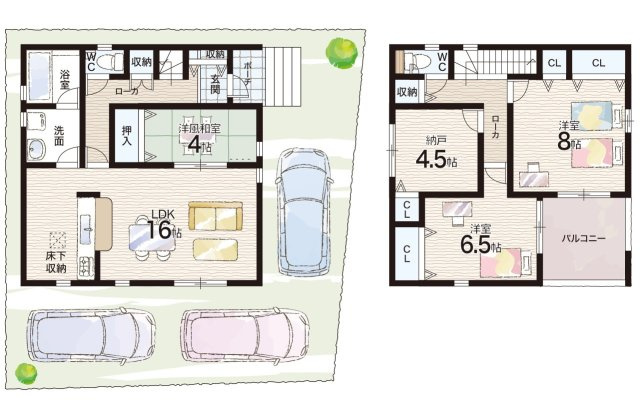 加古郡稲美町六分一　第9期　新築一戸建ての間取り|2号地