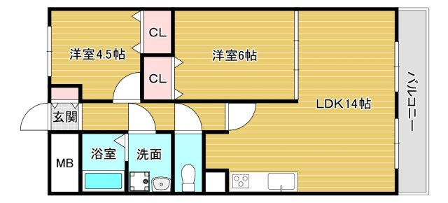 狭山ハウス2号棟の間取り