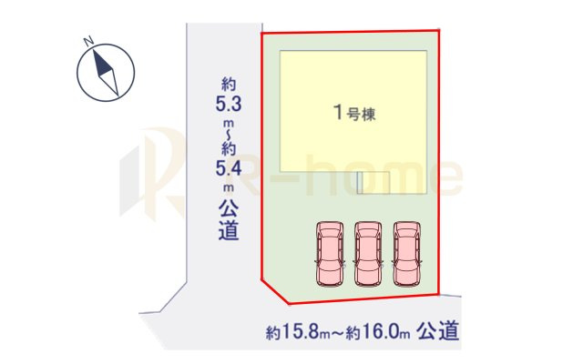 土浦市烏山7期　新築戸建て　1号棟の区画図|大きなお買い物だからこそ、メリット・デメリットを伝えさせて頂きます。
R-homeにお任せください♪
