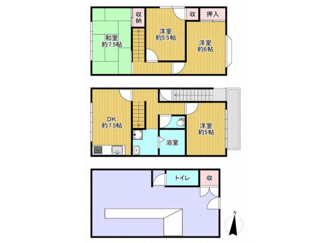 【間取り】 | 山科区西野山中鳥井町　中古店舗付き住宅