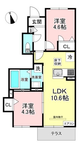 【間取り】 | 【新築】(仮称)ELPIS COURT KURIKI | カップルさんやファミリーさんにもオススメの2LDKタイプ！なんと言っても角部屋なのが嬉しい♪