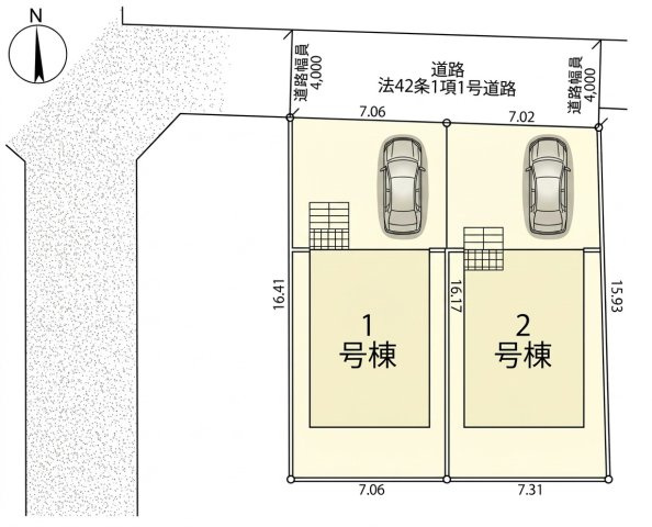 三鷹市北野3丁目 京王線 仙川駅 新築戸建の区画図