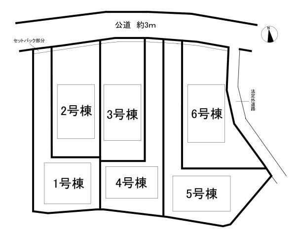 知多市新舞子字神田　全6棟　6号棟の区画図|全6区画分譲地♪