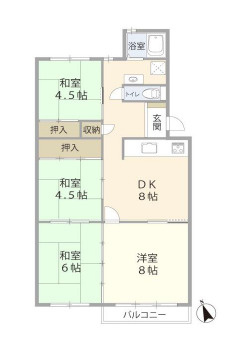 高丘台住宅6号棟の間取り