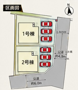 久留米市高良内町の新築一戸建の区画図
