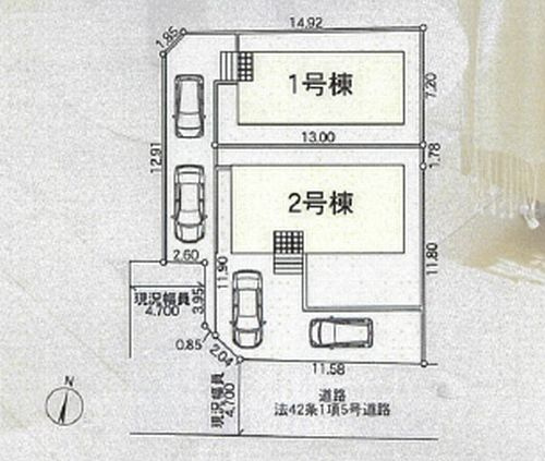 【仲介手数料０円】小田原市新屋第4　新築一戸建て　全2棟の区画図|小田原市新屋第4　新築一戸建て　全2棟