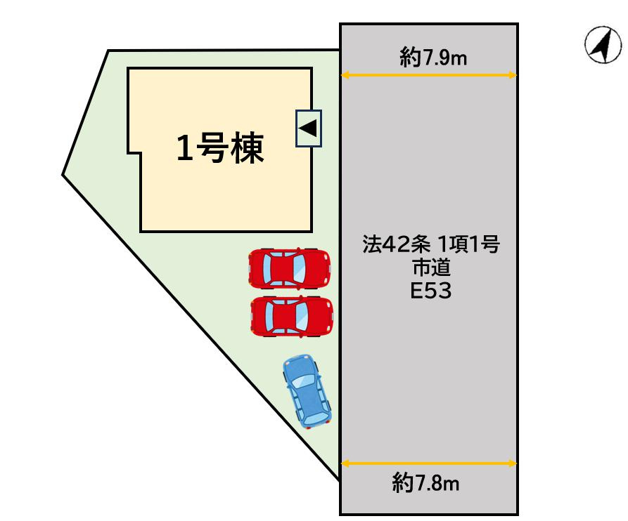 久留米市野中町の新築一戸建の区画図