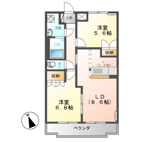 サニーコート．Fの間取り