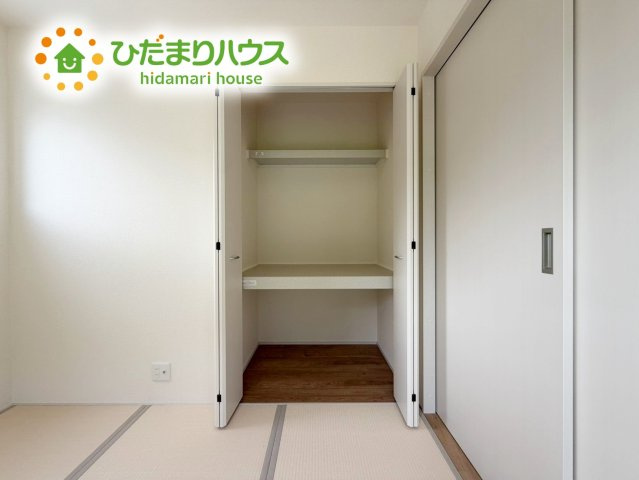 いわき市常磐下船尾１期　新築戸建　3号棟の収納|"和室にも大容量のクローゼット完備！
お布団やお子様のおもちゃなどがスッキリ収納できますね(^^♪"