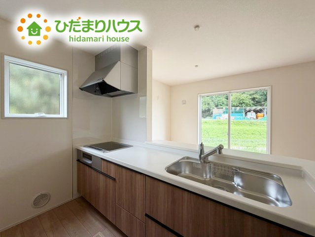 いわき市常磐下船尾１期　新築戸建　3号棟のキッチン|LDKと一体の空間を演出してくれる、オープンキッチン!(^^)!