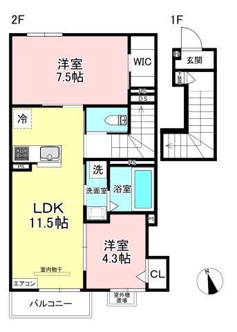 【間取り】 | 【新築】(仮称)ELPIS COURT KURIKI | カップルさんやファミリーさんにもオススメの2LDKタイプ！なんと言っても最上階・角部屋なのが嬉しい♪