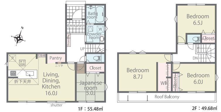 平塚市城所新築戸建て　第1期1号棟の間取り|間取図「平塚市城所新築戸建て　1号棟」