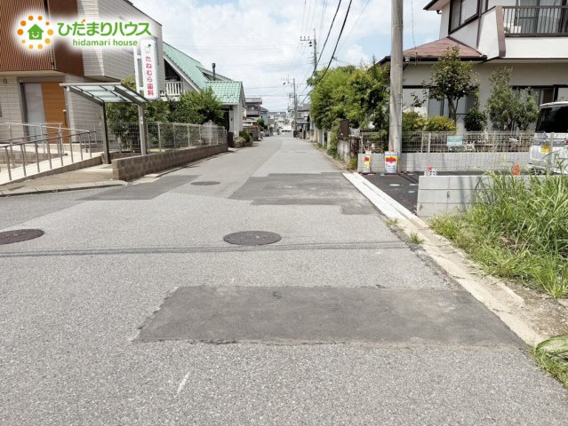 野田市柳沢新田01期　新築戸建　2号棟の前面道路含む現地写真|接道：南西側6ｍ公道（協定道路6.0ｍ）