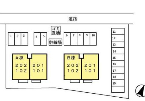 ウィルモア蓮　B棟 の区画図